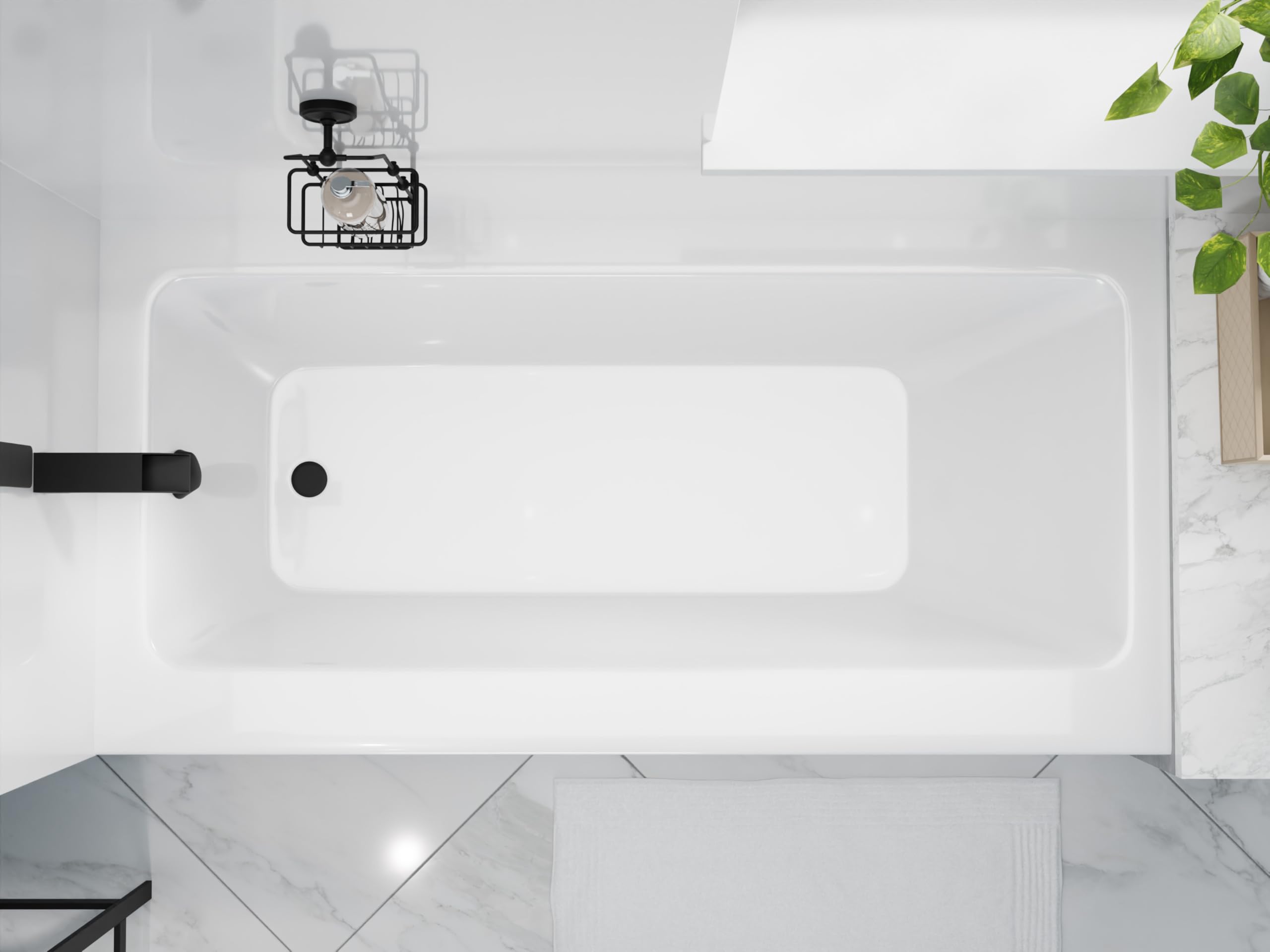 トップス tub Icon TS6032X AFR Acrylx Alcove Left Hand Drain One-Piece Tub