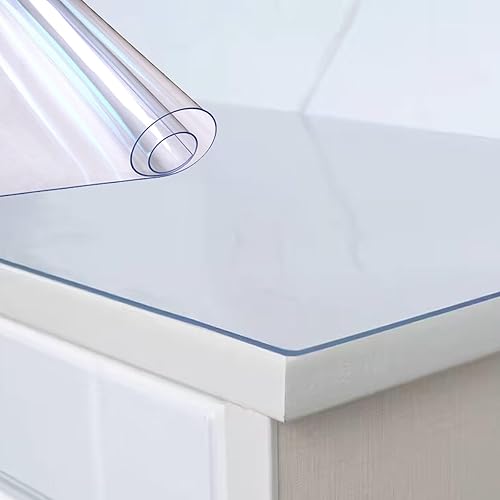 Protector de mesa transparente personalizado de 0.040.060.080.12 pulgadas de grosor, mantel rectangular de plástico de PVC para oficina, tocador,