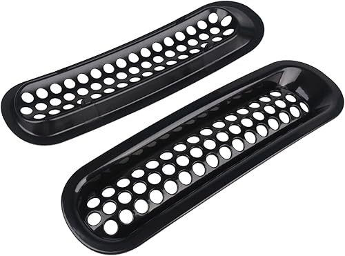 Miniatura 4 de Cubierta de rejilla de malla frontal compatible con Jeep Wrangler JK y JKU 2007-2018 - Insertos de parrilla negros con protector de clip con ranuras