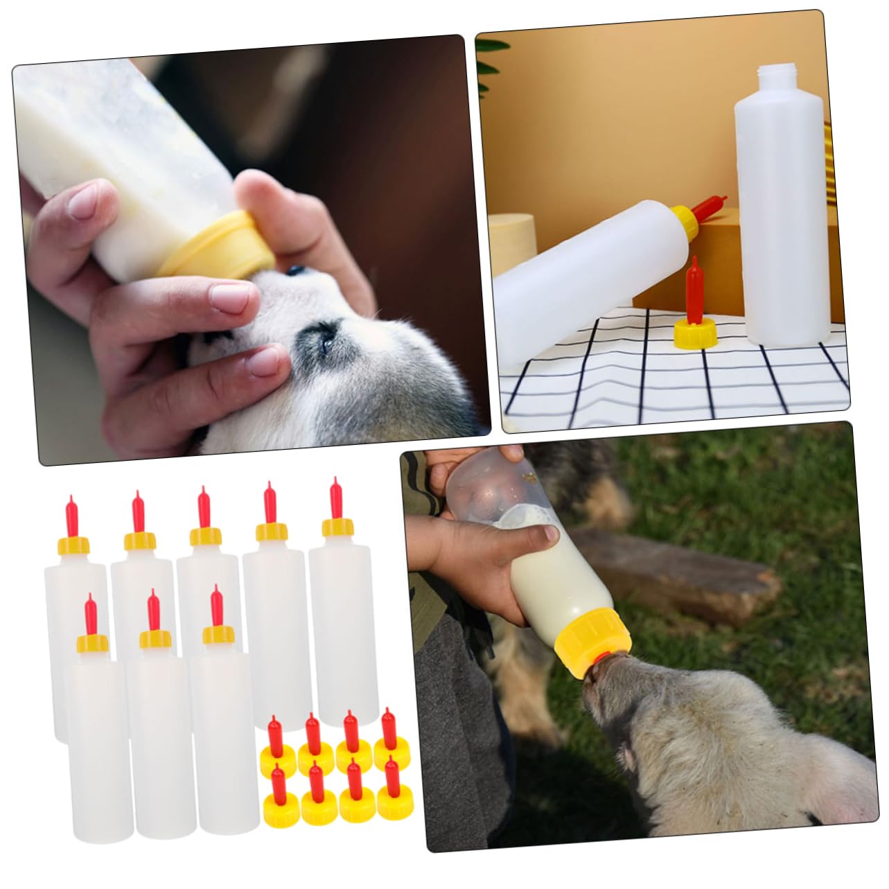 Biberon per Allattamento degli Agnelli 400ml in Pvc | Set 1 Pezzo con Tettarella Sostituibile, Design a Ciuccio, Superficie Liscia e Riutilizzabile