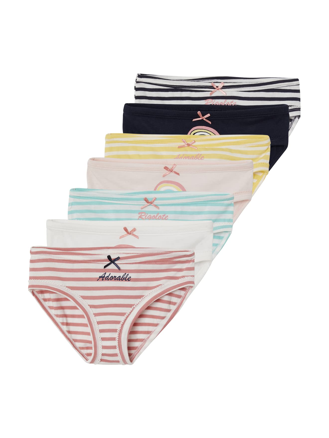 VERTBAUDET Lot de 7 Culottes Fille Lot Ivoire rayé 6A