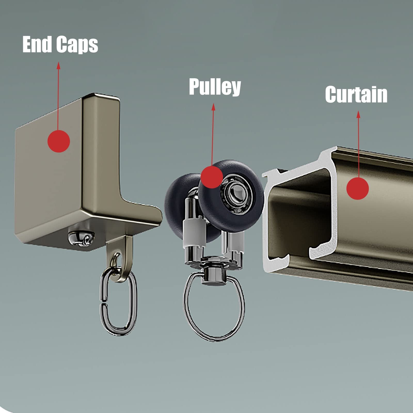 Sistema di binari per soffitti per impieghi gravosi per Curts Long Curt Rod per villa e appartamento ideale per soggiorno uso commerciale Binario Curt scorrevole.