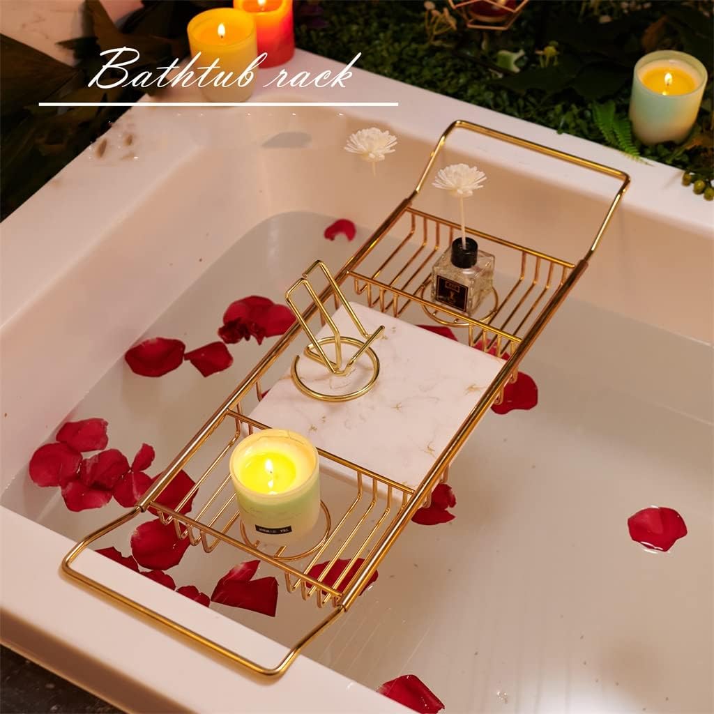 Bathtub Rack Bathroom Telescopic Shelf Tray Bathroom Stainless Steel Bathtub Rack Bath Artifact(A)