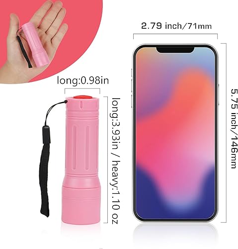 Miniatura 2 de Hilngav Paquete de 6 mini linternas LED de 9 LED, pequeñas linternas multicolor para niños con cordón, 18 pilas AAA incluidas, para suministros de