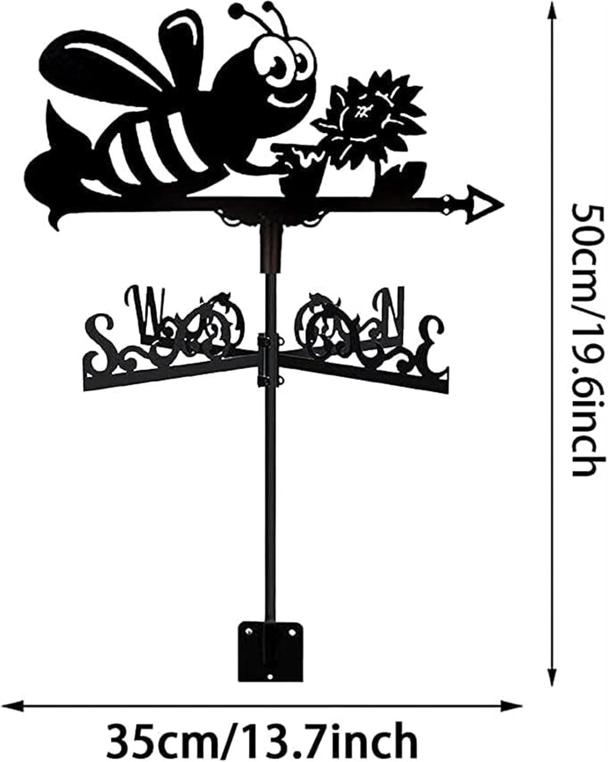 Weathervane Weather Vane Includes Metal Roof Mount, Wind Cups and Brackets | Handmade and Home Run, Triple Powder Coated
