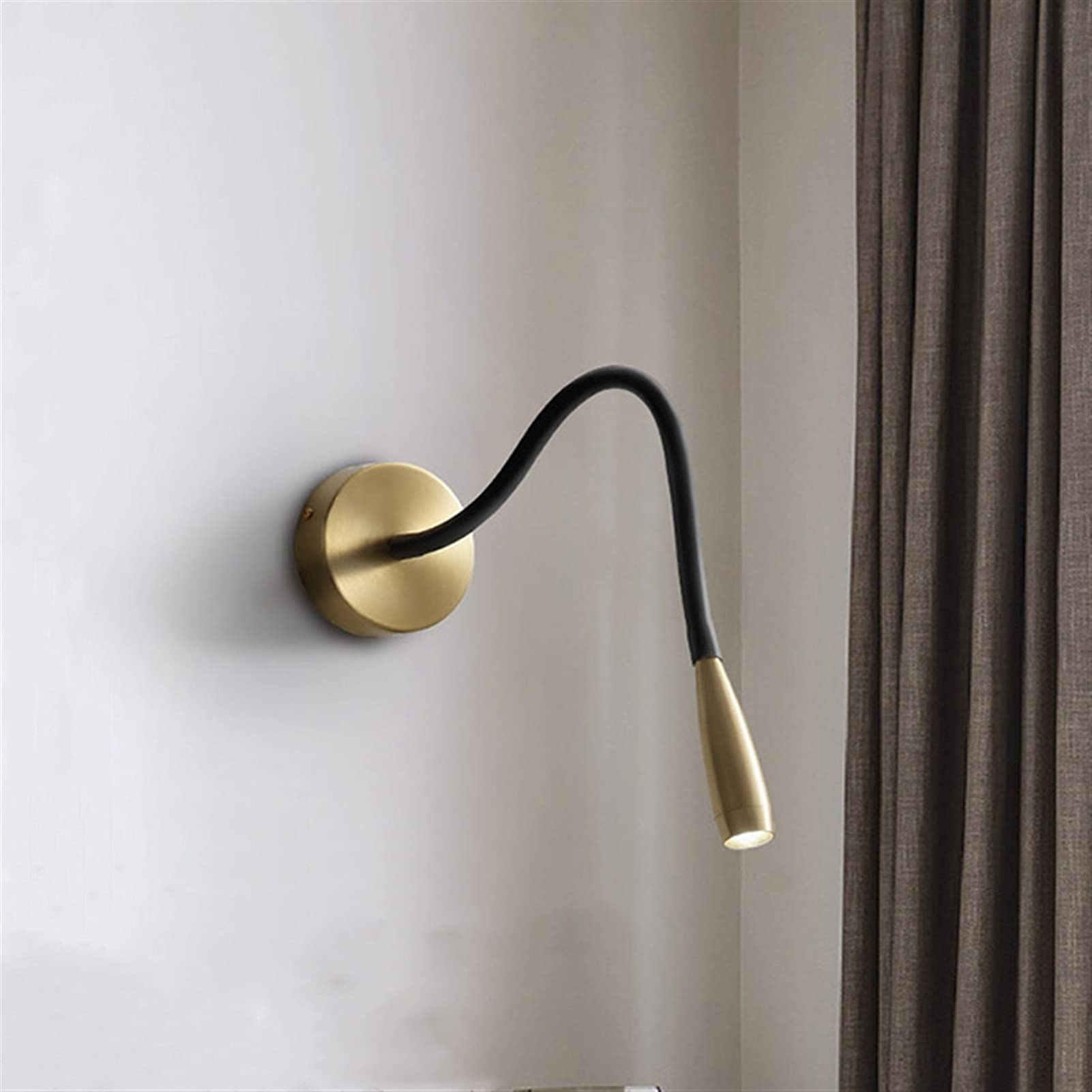Lámpara de pared de cobre, lámpara de pared minimalista moderna, compatible con estudio de dormitorio, luz de lectura de cabecera, accesorios de baño, luz de espejo de pared, apliques de pared moderno