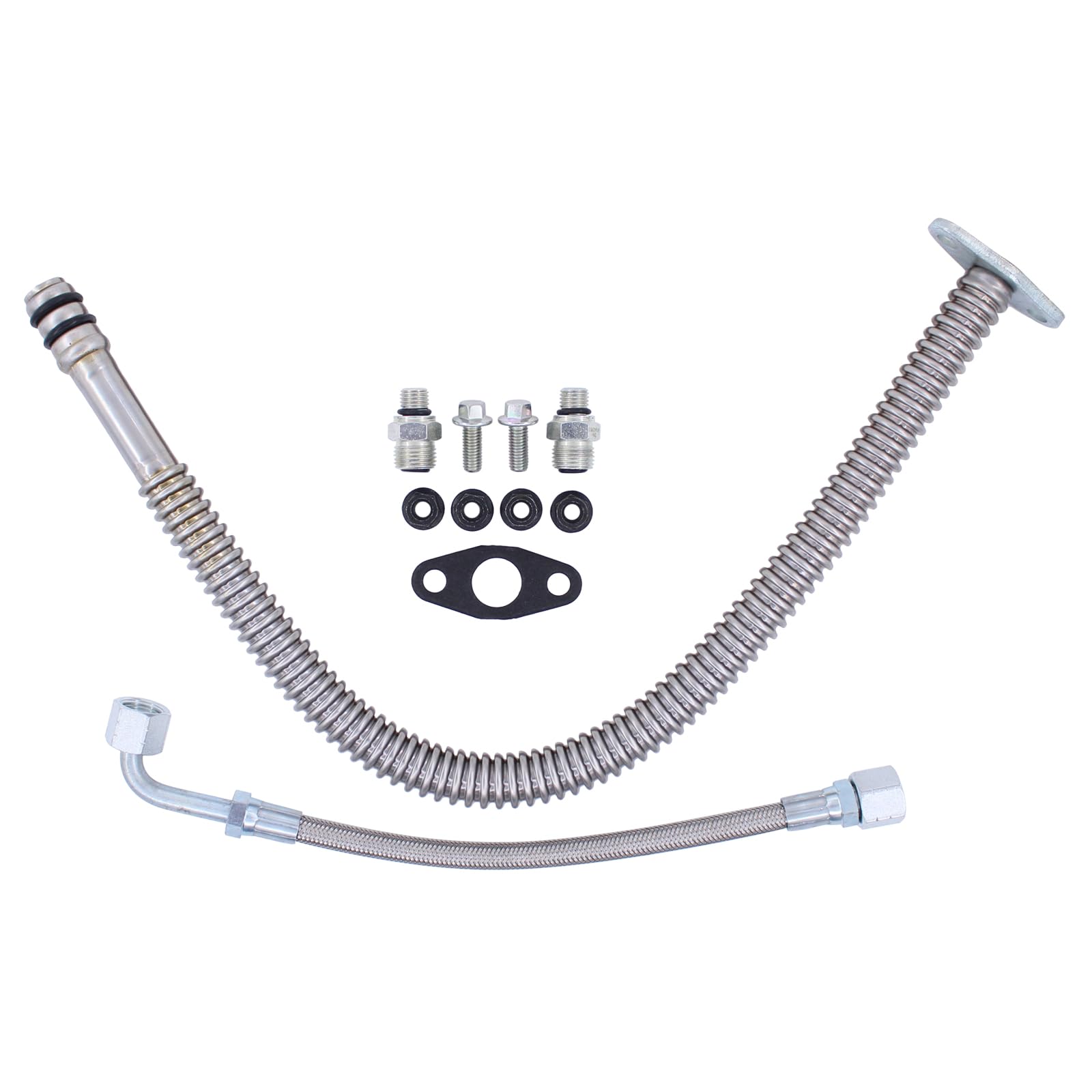 MOTOKU Turbocharger Oil Return Drain Line Pipe and Oil Feed Line Tube for Ram 5500 3500 2500 2011-2018 4500 2011-2017 Dodge Ram 5500 4500 2008-2010