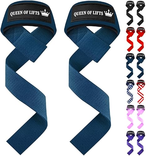 Miniatura 30 de TECEUM Correas de levantamiento para levantamiento de pesas, gimnasio, entrenamiento de fuerza, correas de muñeca con algodón acolchado de neopreno,