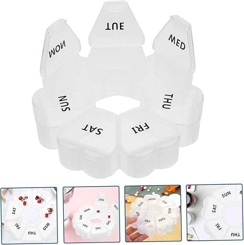 Miniatura 4 de NOLITOY Box Weekly Pill Planner Vitamin Container 7 Day Holder Weekly Pill Case Plastic Pill Container Daily Organizer Pastilleros para Medicamentos