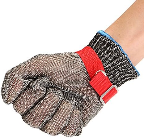 MASUNN Safety Cut Proof Stab Resistant Stainless Steel Metal Mesh Butcher Glove Size M