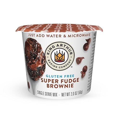 King Arthur, Mezcla de brownie Super Fudge de una sola porción sin gluten, sin gluten, sin OMG, certificado Kosher (paquete de 12)