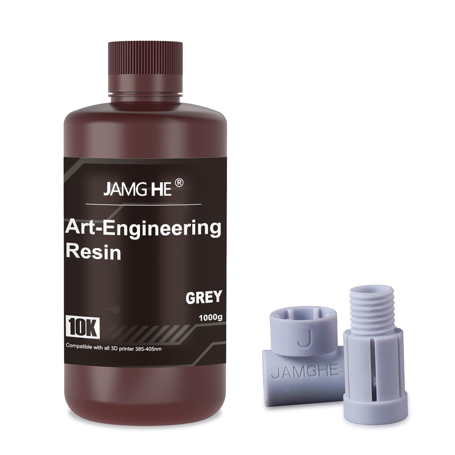 JAMG HE Resina ABS aggiornata, 10 K Art Engineering Toughness Non-Brittle New 3D Printer ABS Like Resin for UV-Curing Photopolimer Rapid High Precision Low Odor LCD DLP SLA 405 nm Resina (Grigio)