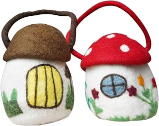 Cute Handmade 3D Mushroom Shape Soft Wool Shoulder Crossbody Adjustable Strap Bag Handbag Coin Purse Gift For Women