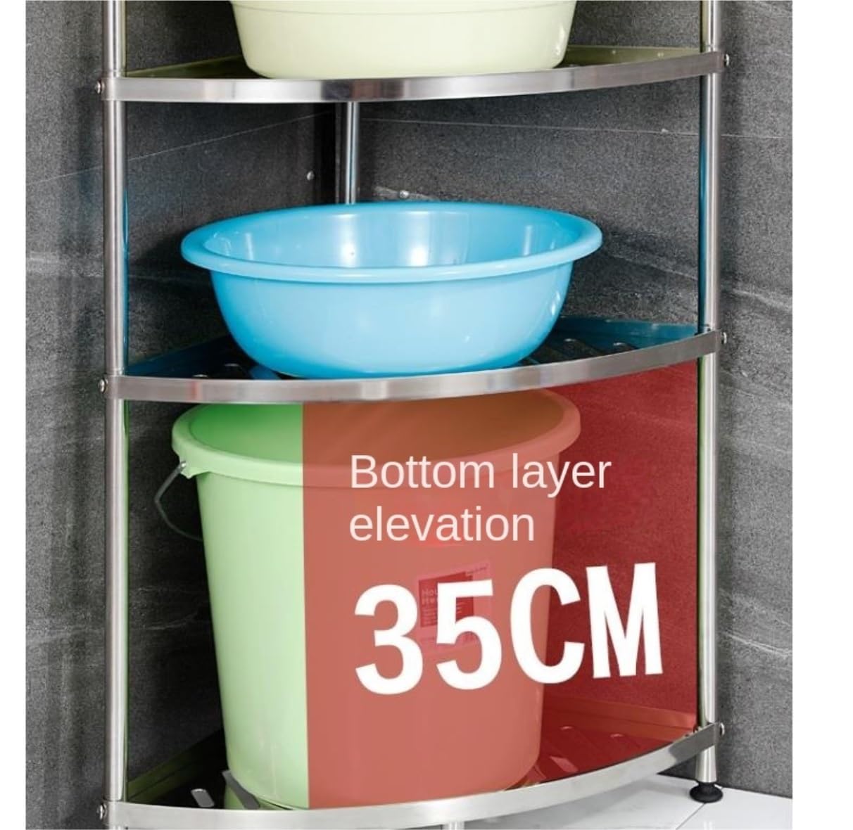 Eckständer Eckregal Stehend Eckregal Mit 4 Etagen, Edelstahl-Eckregal, Eckständer Für Kleine Räume, Wohnzimmer, Badezimmer, Küche Eckregale Eckregal