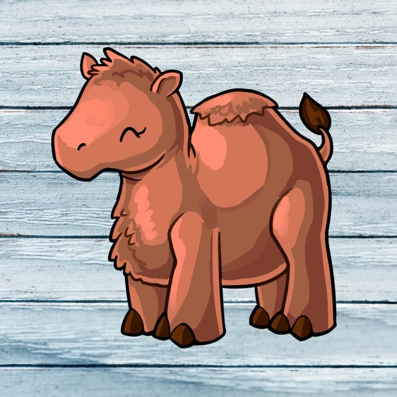 Camel Wall Vinyl Decals Stickers Peel and Stick - Kawaii Funny Cartoon Desert Silhouette Watercolor Colorful - Car Window Truck Laptop Tumbler -