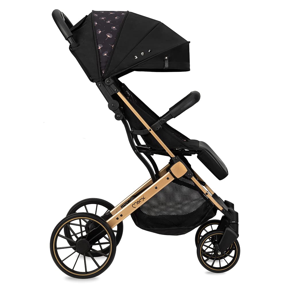 MoMi ESTELLE DAKAR a partir de los 6 meses (hasta 22 kg), silla de paseo plegable con arnés de 5 puntos, cesta de la compra, barra telescópica, se mantiene de pie plegada