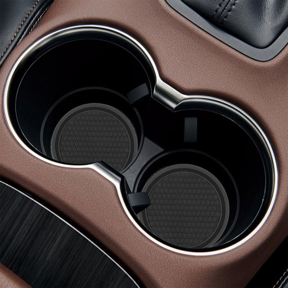 2 Pcs Car for CR-V 2018-2025 Rubber Cup Coasters Anti-Slip Cup Mats Accessories (Normal/A/Black) image 5