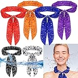 6 Pcs Cooling Neck Wraps Neck Cooler Multicolored Cooling Scarf Water Soaking Wraps for Neck Bandana...