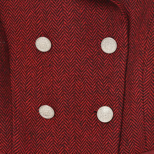 CAMDOM Damen 50er Jahre Vintage Anzugweste Arbeit Tweed Slim Fit Weste V-Ausschnitt Weste Zweireihiger Mantel mit Taschen Ärmellos Blazer Jacken, rot, XXL Plus