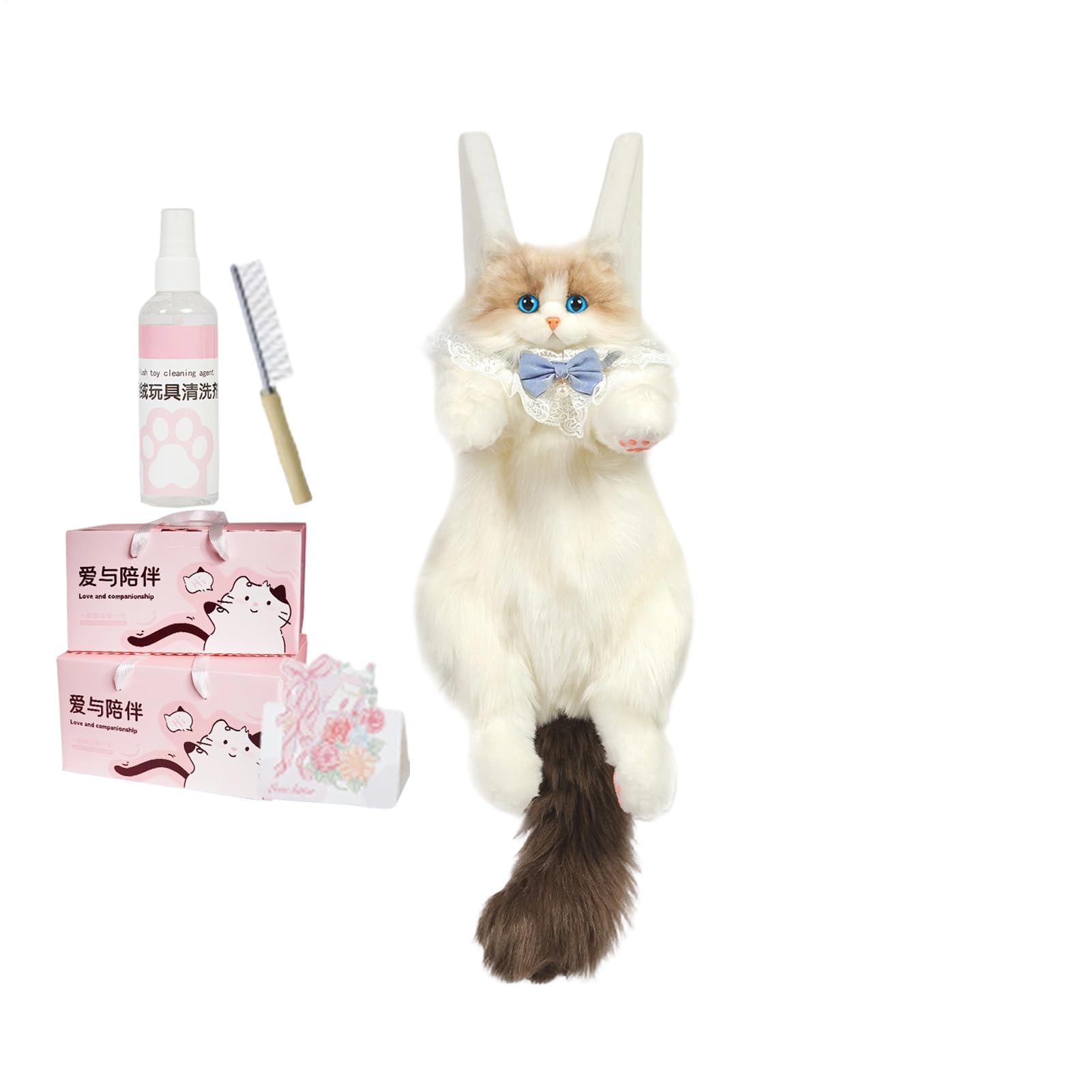 Zaino realistico a forma di gatto, borsa in peluche con tracolla rimovibile, morbido zaino a forma di gatto, per scuola, lavoro, ufficio, viaggi, vacanze, fine settimana, viaggi, viaggi, viaggi