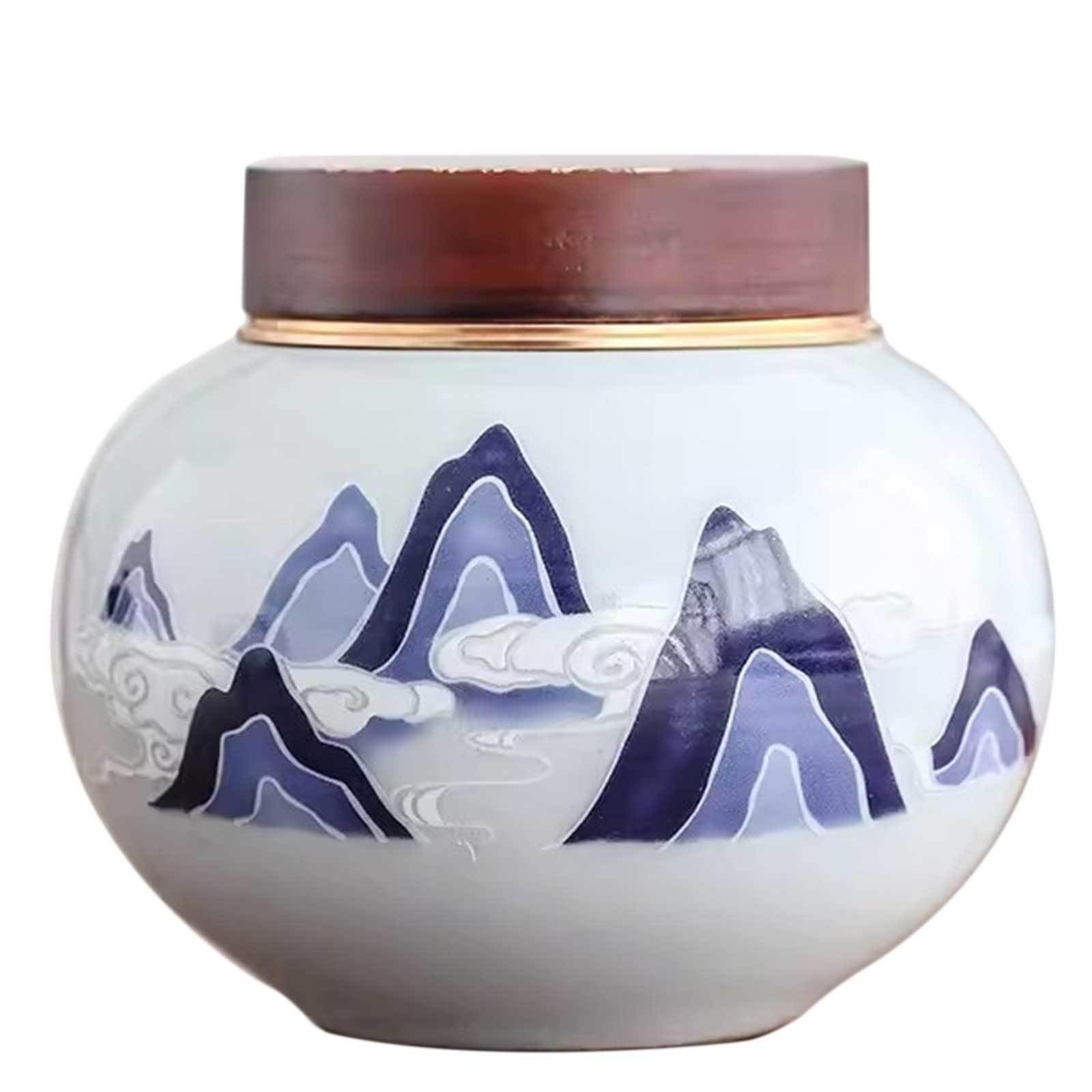 Ceramic urns, Ceramic Urns for Ashes Adult Male or Female - Memorial Urn for Sharing Pet Cat and Dog(B)