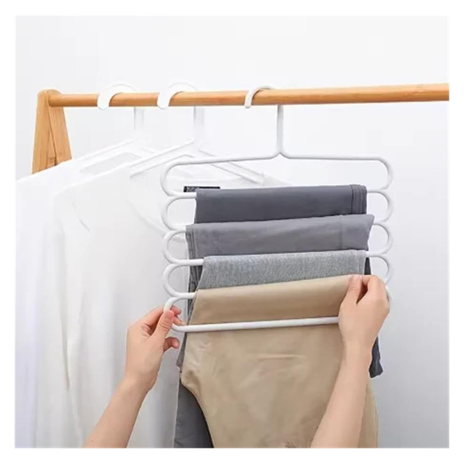 Colgador de Pantalones Multicapa Antideslizante, Organizador Colgante for Armario, Evita el Deslizamiento, Mantiene Limpio y ordenado