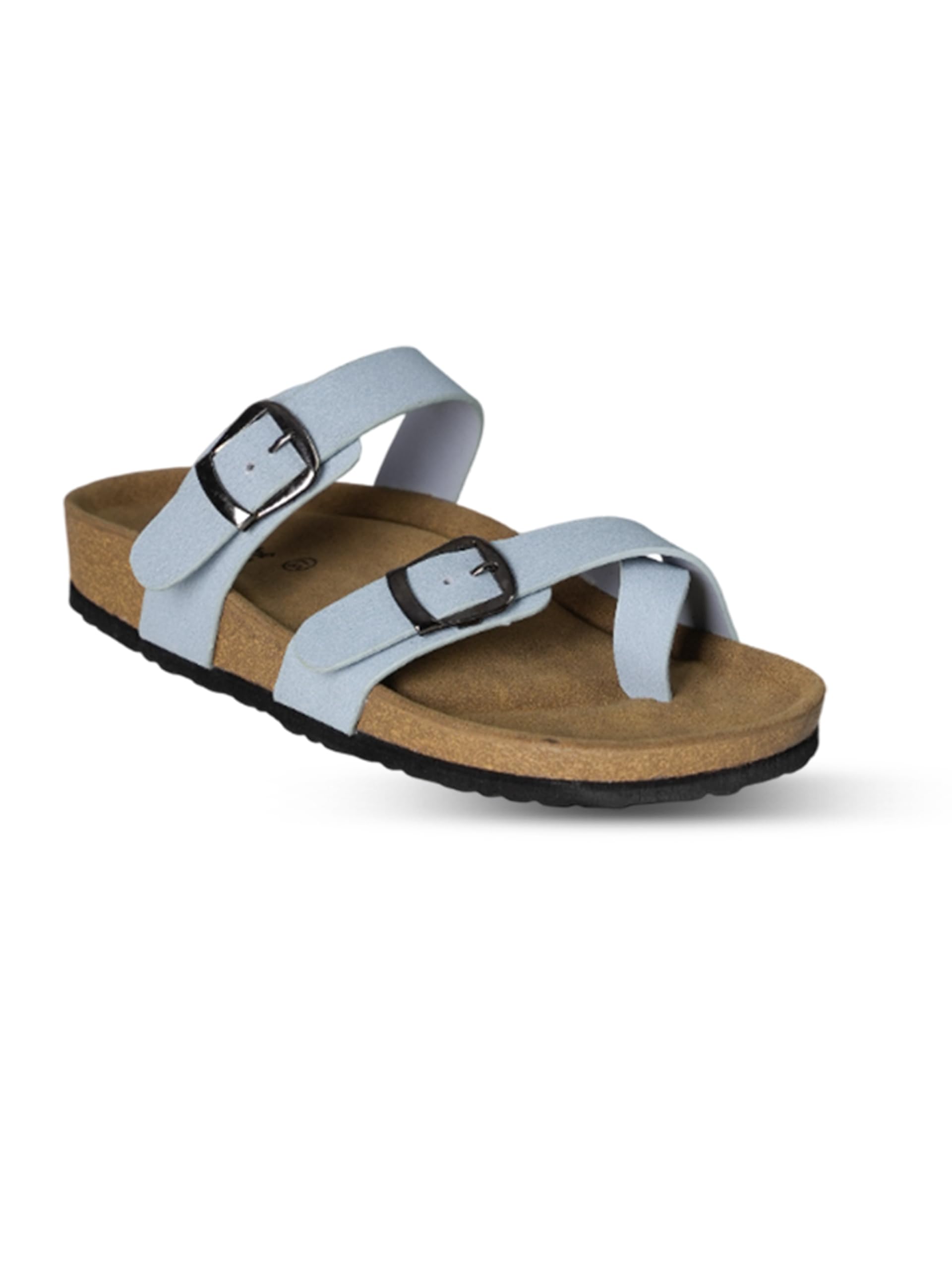 Womens Flat Toe Loop Sandals with Dual Buckle | Trendy Comfortable Sandals for Casual, Travel & Daily Comfort-image-21