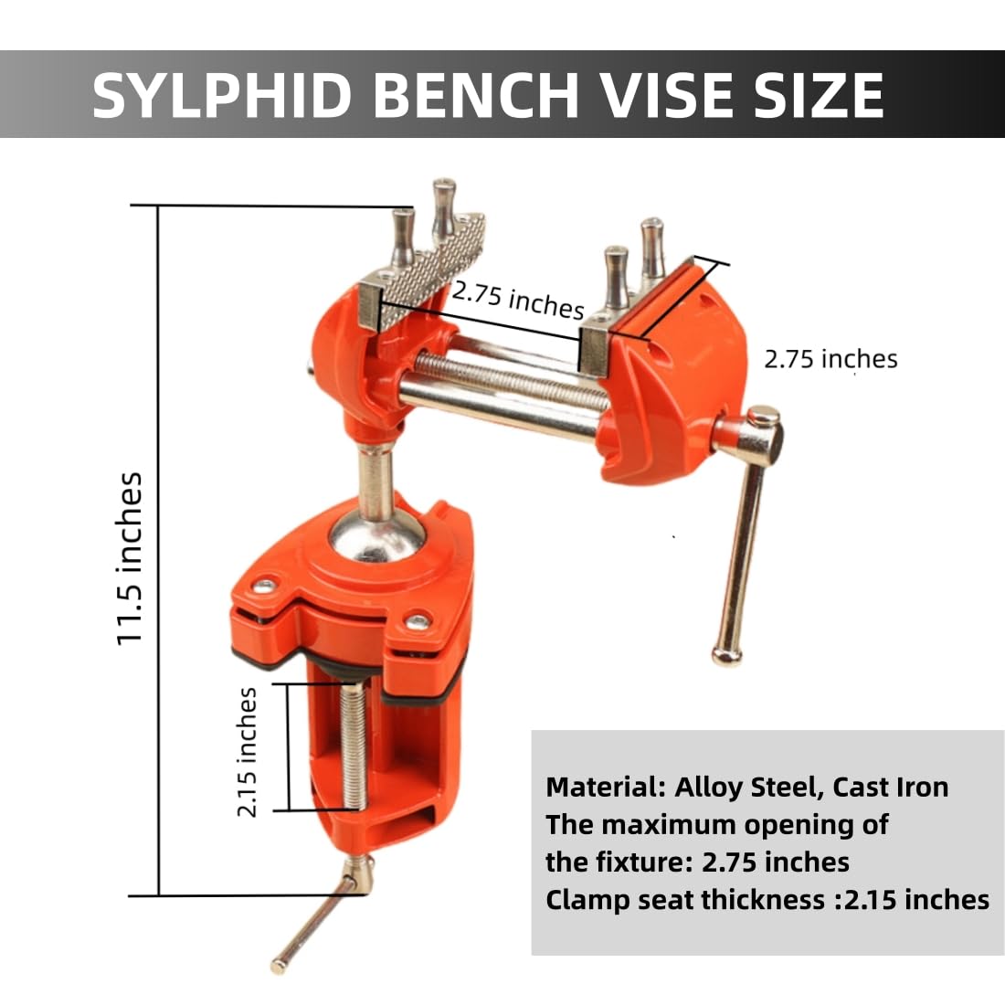 SYLPHID Bench Vise - 3 Inch Heavy Duty -2 SYLPHID Bench Vise - 3 Inch Heavy Duty -2