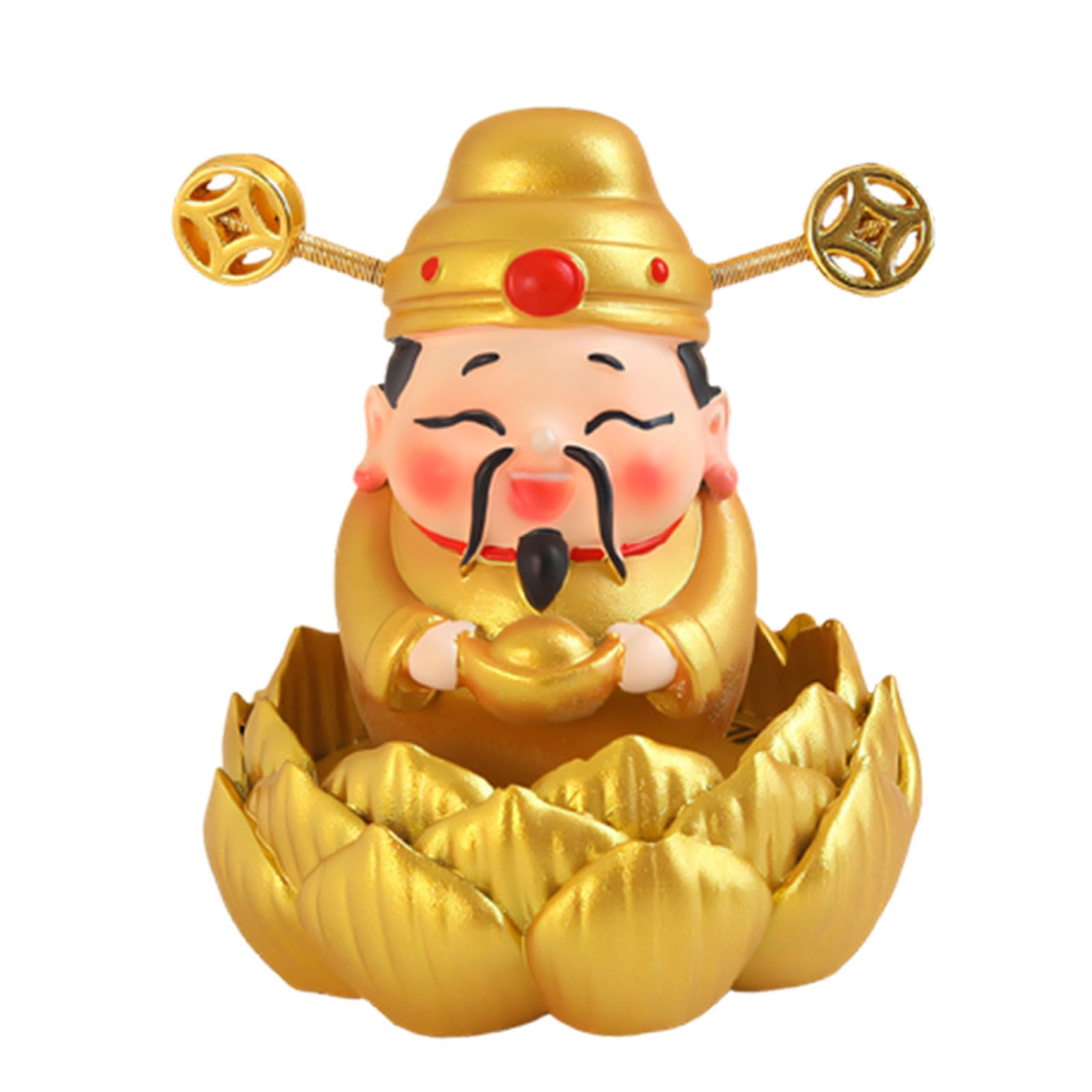 Buxuaaaa Resins Cai Shen Statues God of Wealth God of Fortunes Figurine Sculptures Bring Good Luck Wealth Prosperities Ornament of Figurines