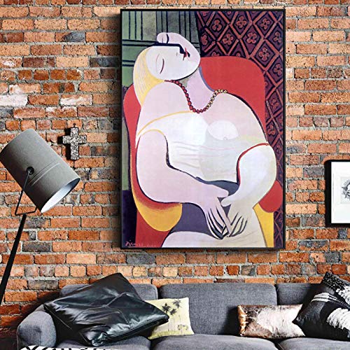 Toile Art Peinture Femme Fauteuil Grand Format Deco Chambre Sans Cadre