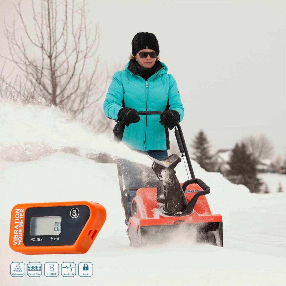 Numérique Vibration Compteur d'Heure Complet Imperméable À L'eau Réinitialisable Vibration Compteur d'Heures Sans Fil pour Toutes Vibrantes Machine Moto Snowmobil ATV Bateaux Générateurs