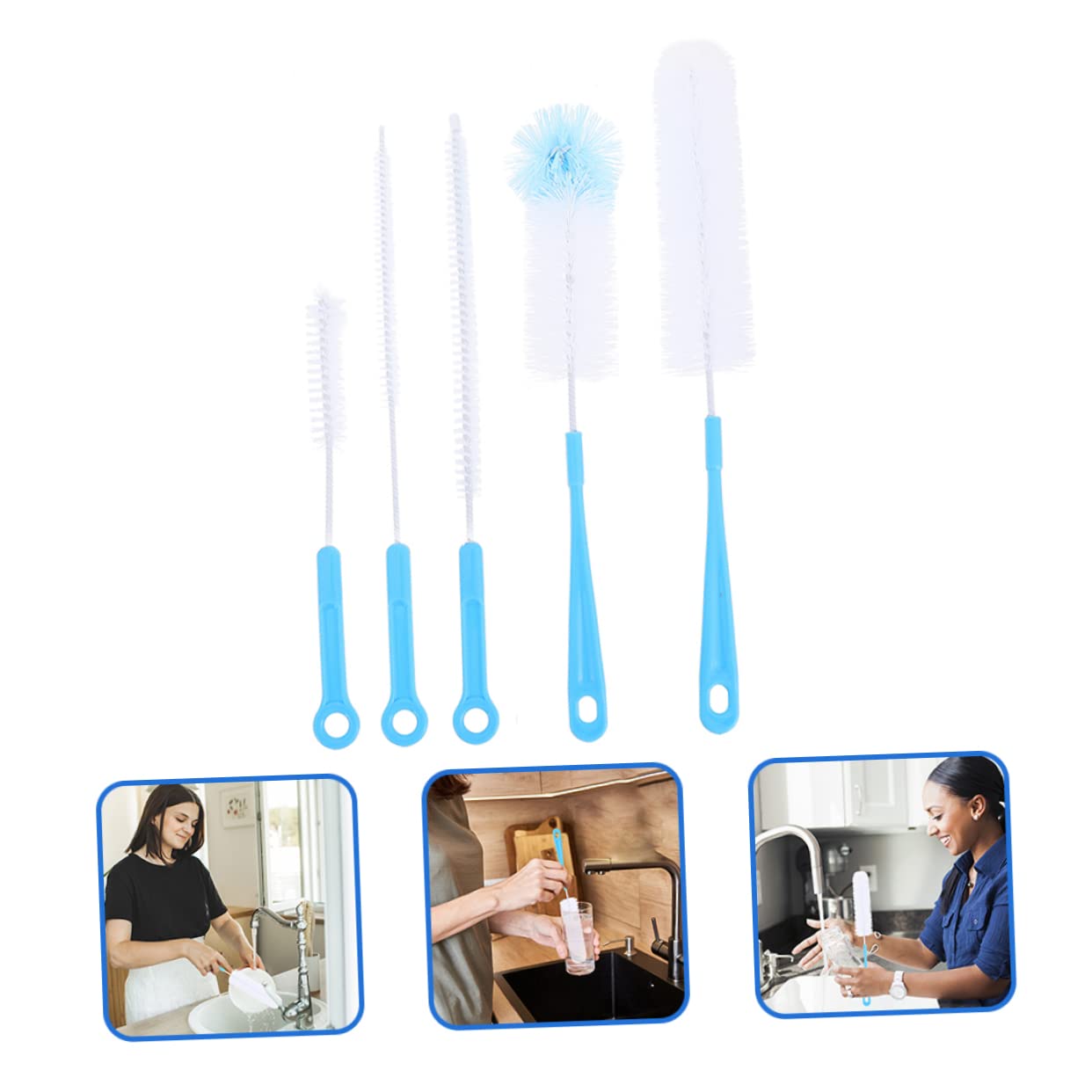 SOLUSTRE 15stücke Teiliges Flaschenbürsten Multifunktionale Reinigungsbürsten Für Babyflaschen Wasserflaschen Und Thermosflaschen Flexibles Design Einfache Reinigung Von Schwer