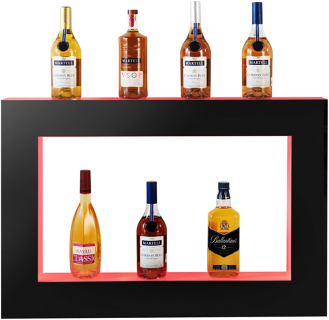 Acrylic Display Stand 35" LED Light Liquor Bottle Display Shelf Home Commercial Bar