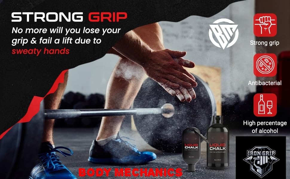 Image of bodymechanicsglobal Body Mechanics Liquid Chalk for Ultimate Grip, 250ml