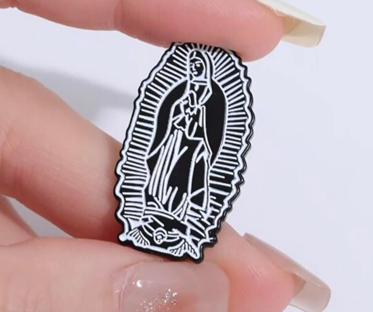 Our Lady of Guadalupe Virgin Mary Jesus Christian 1.2" Enamel Pin Badge - Image 2