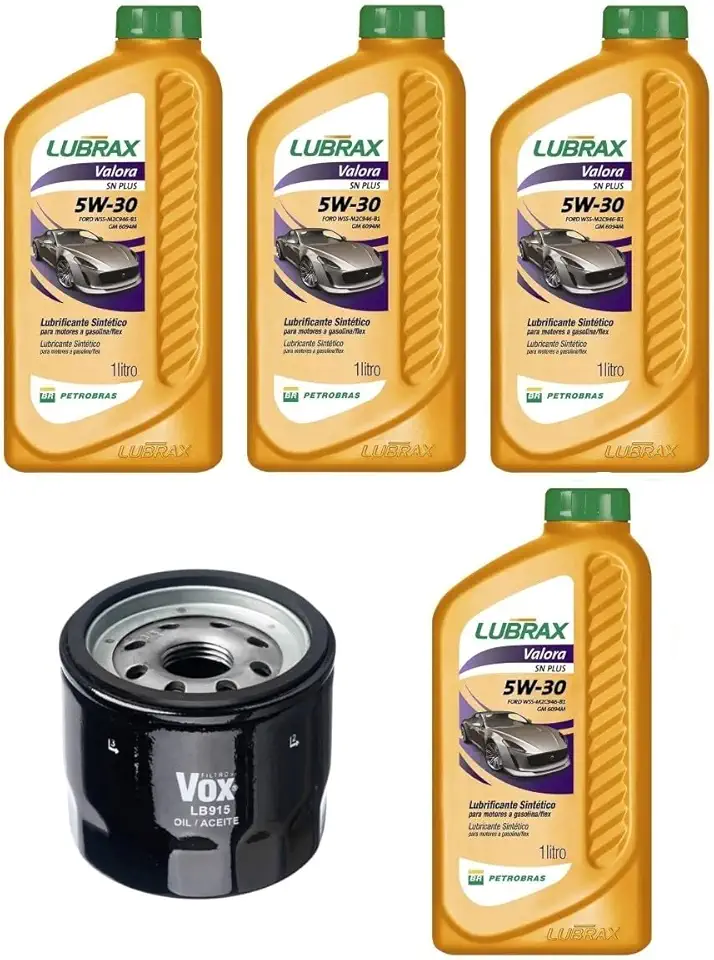 Kit troca 4 Oléos 5w30 + Filtro Etios 1.3 1.5 2013 2014 2015