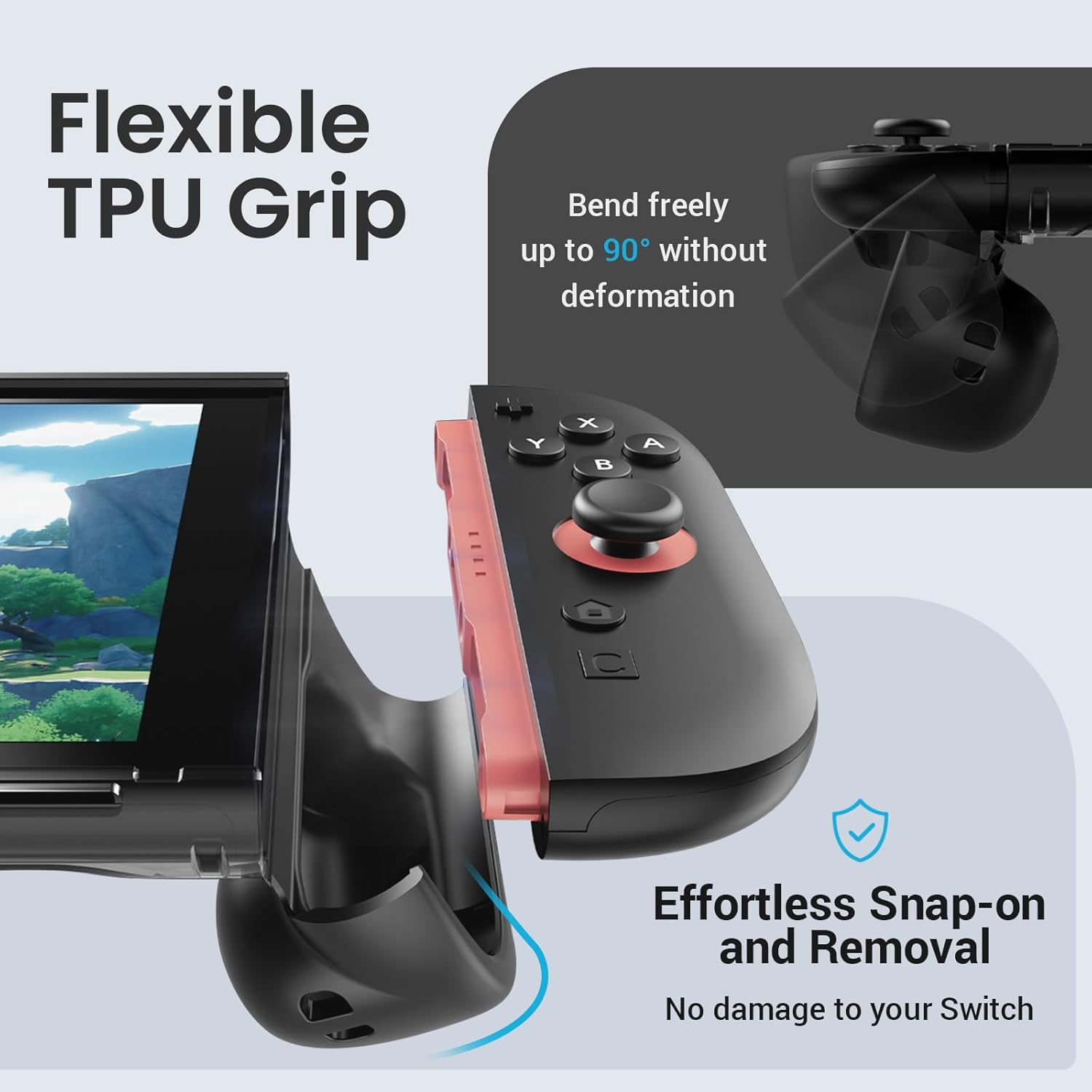 Switch 2 Case with PC Front Cover, Dockable TPU Ergonomic Grip Protective Case for Nintendo Switch 2 (2025), Kickstand-Compatible, Shockproof & Anti-Scratch - Image 3