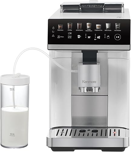 Miniatura 1 de Kenmore - Cafetera totalmente automática - con molinillo, espumador de leche y vaporizador, manipulación automática, máquina descalcificadora