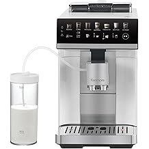 M&aacute;quina de caf&eacute; expreso totalmente autom&aacute;tica Kenmore, m&aacute;quina de caf&eacute; programable con molinillo de frijoles integrado, vaporizador de leche, espumador, descalcificador, capuchino Barista, caf&eacute; con leche, sistema de preparaci&oacute;n americano, blanco