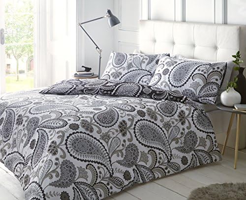 Sleepdown Paisley Teal Duvet Cover & Pillowcase Set Bedding Digital Print Quilt Case Single Double King Bedding Bedroom Daybed (KIng)
