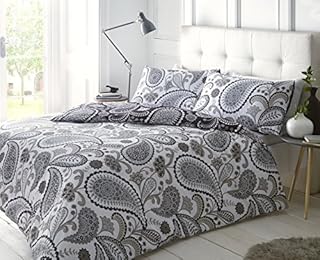 Sleepdown Paisley Teal Duvet Cover & Pillowcase Set Bedding Digital Print Quilt Case Single Double King Bedding Bedroom Daybed (KIng)