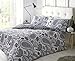 Produktbild Sleep Down Paisley Bettwäsche-Set mit Bettbezug und Kissenbezug, Digitaldruck, für Einzel-, Doppel- und Kingsize-Bett, Schwarz, Baumwolle Polyester, Schwarz, Einzelbett
