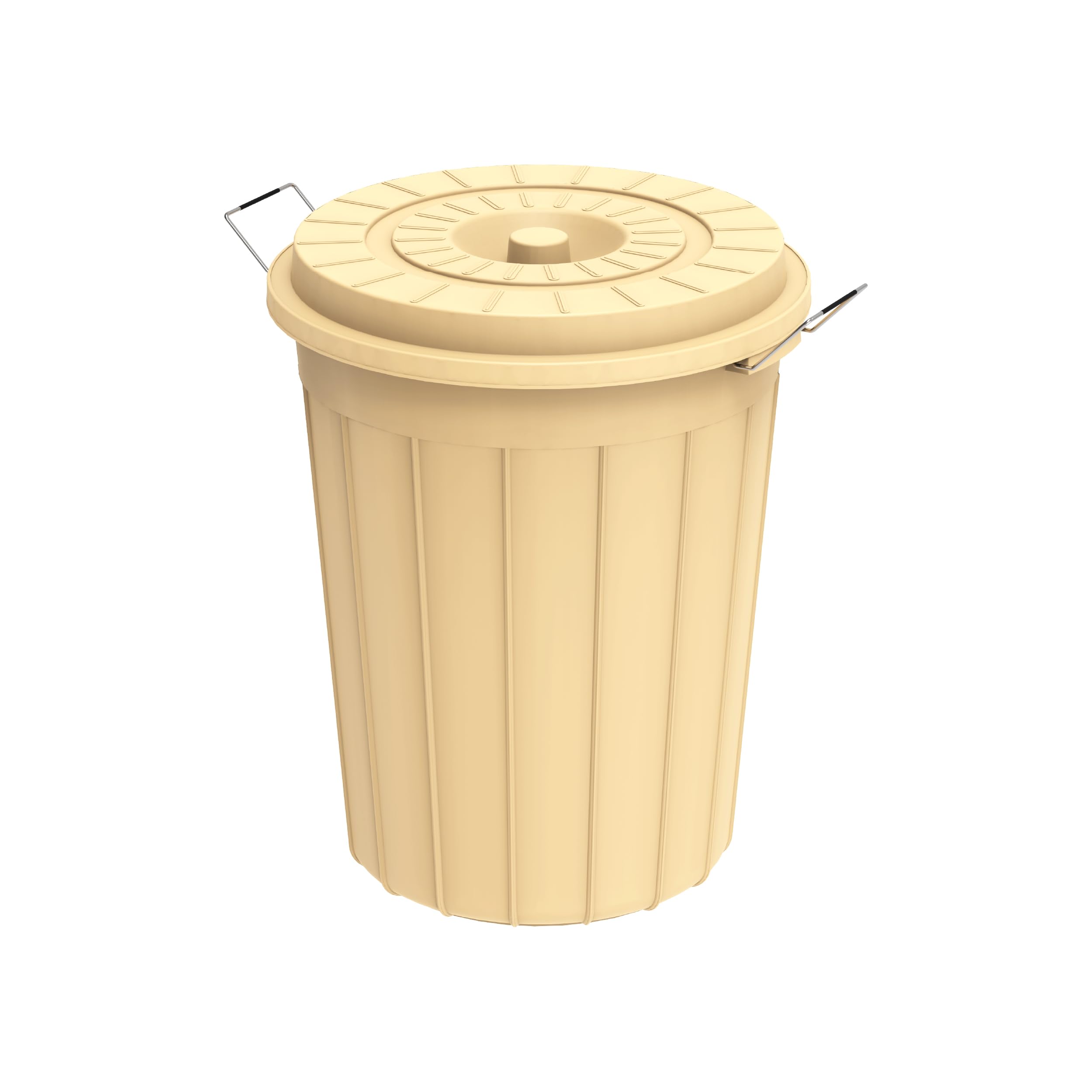 Cosmoplast 45L Round Plastic Drum With Lid, Ivory