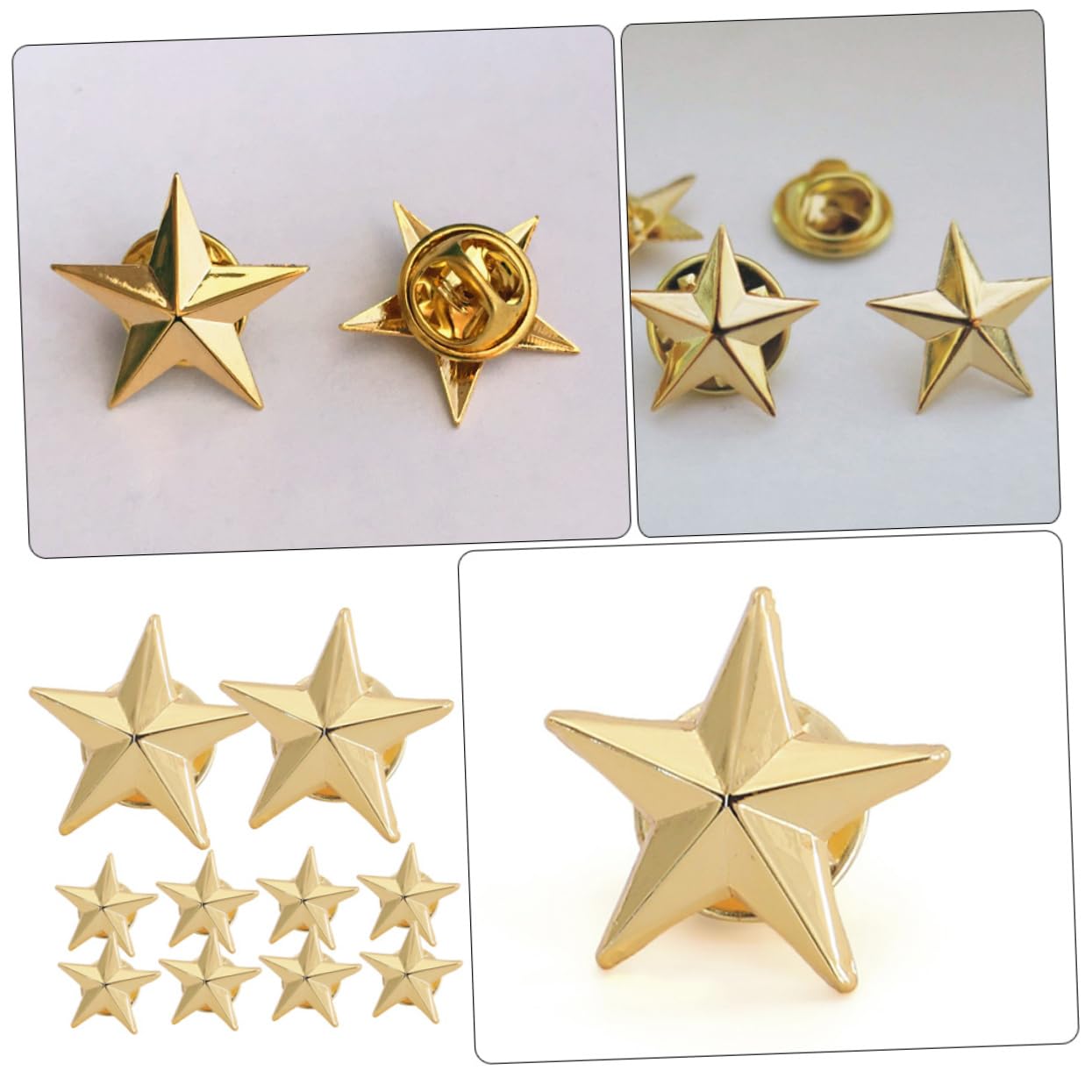 VALICLUD 50stücke Teiliges Goldene Sternabzeichen Hochwertige Anstecknadeln Für Kleidung Für Feiertage Auszeichnungen Und Dekoration Robuste Und Langlebige Für Damen Und Herren