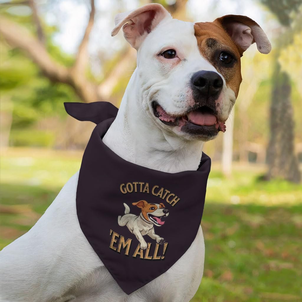 Gotta Catch 'em All Pet Bandana - Gifts for Squirrel Lovers - Dog Apparel - S