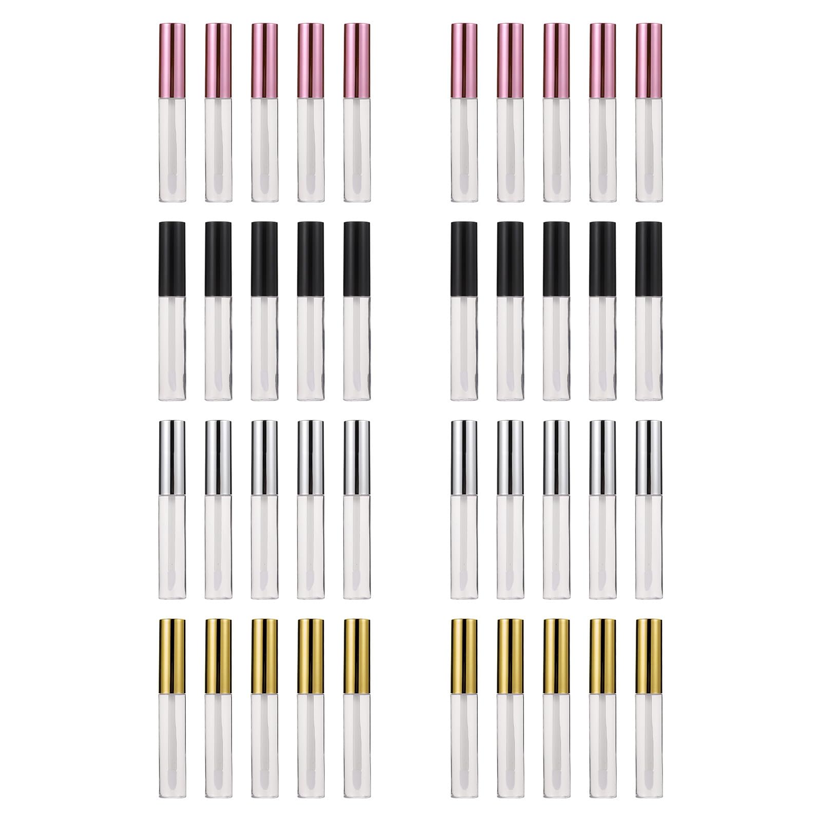 Lot de 40 Tubes de Gloss à Lèvres Vides avec Brosse, 10ml