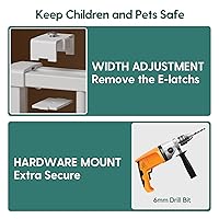 Vista 6 de Babelio Puerta de bebé para escaleras, cocina y puertas, sin barra inferior, operación con una sola mano, cierre automático, montaje de hardware