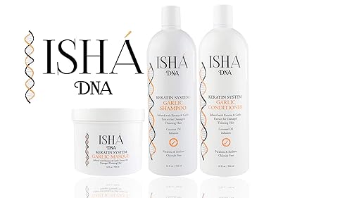 Miniatura 3 de ISHA DNA Keratin System Champú para ajo  Infundido con queratina y extracto de ajo para adelgazar el cabello dañado  detiene la pérdida de cabello y