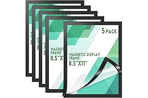 TKOnline 5 Pack Magnetic Sign Holder - Picture Frame Document Holder