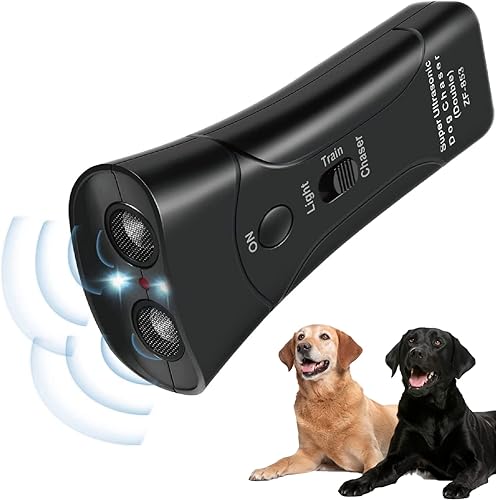 AUBNICO Dispositivo antiladridos disuasorio ultrasónico de ladridos de perro con luces LED dispositivos de control de ladridos de perro de doble